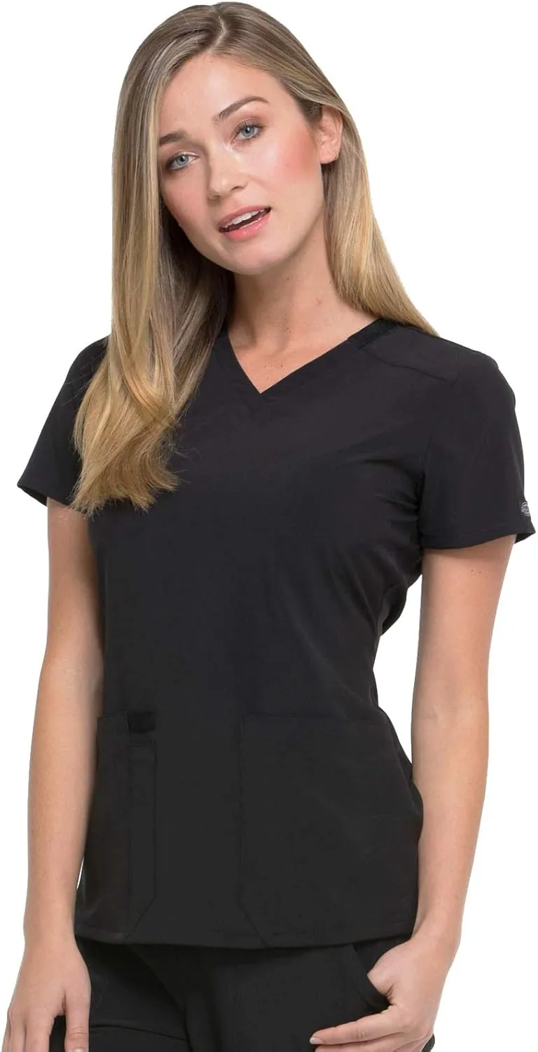Dickies Women's Scrub Top V-Neck Top with 2 Pockets, Moisture Wicking and 360° Stretch Fabric - DK615