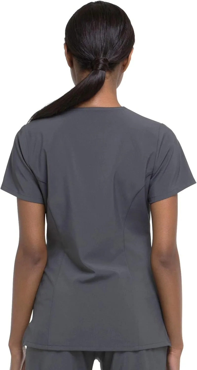 Dickies Women's Scrub Top V-Neck Top with 2 Pockets, Moisture Wicking and 360° Stretch Fabric - DK615