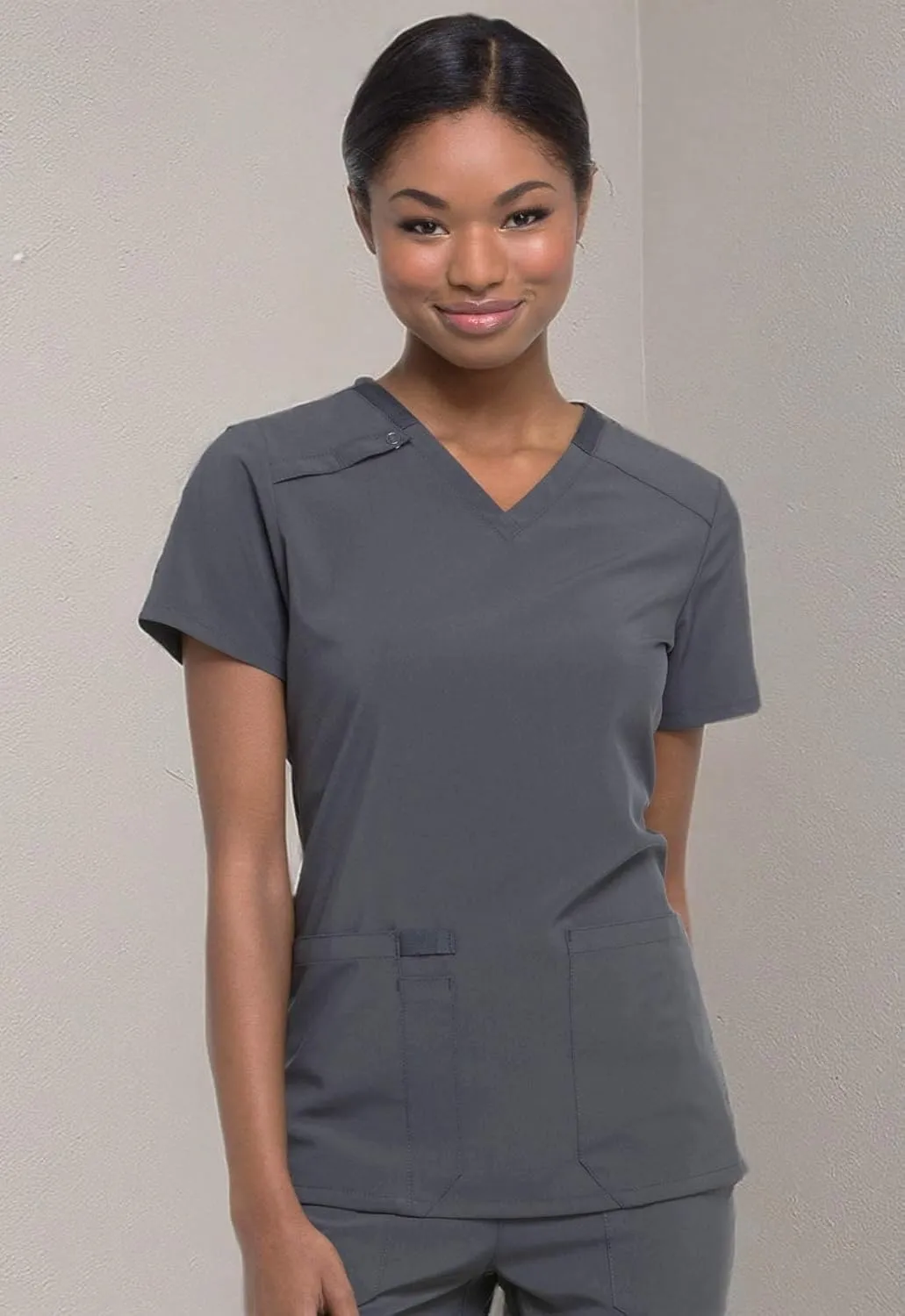 Dickies Women's Scrub Top V-Neck Top with 2 Pockets, Moisture Wicking and 360° Stretch Fabric - DK615