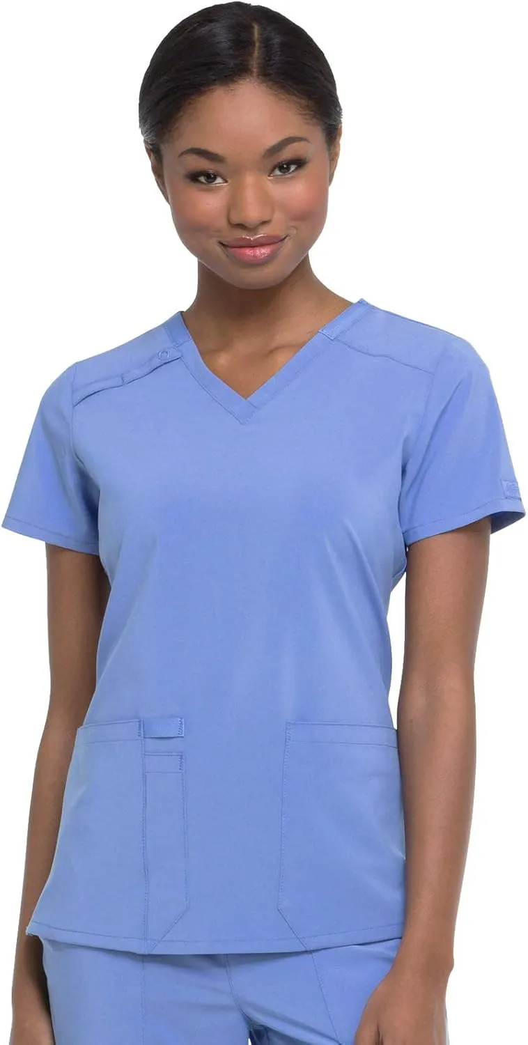 Dickies Women's Scrub Top V-Neck Top with 2 Pockets, Moisture Wicking and 360° Stretch Fabric - DK615