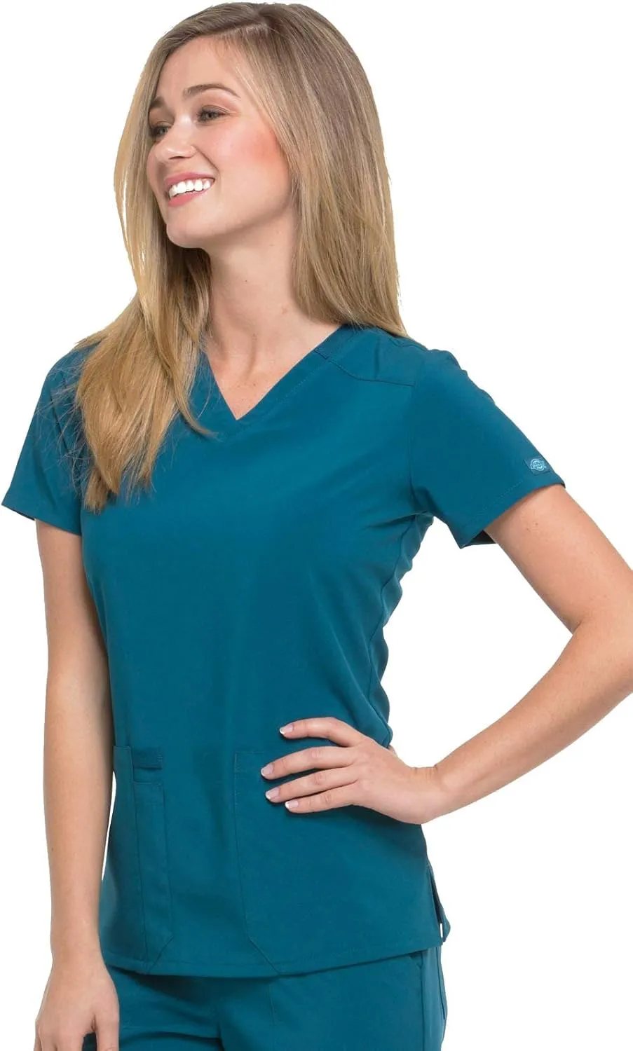 Dickies Women's Scrub Top V-Neck Top with 2 Pockets, Moisture Wicking and 360° Stretch Fabric - DK615