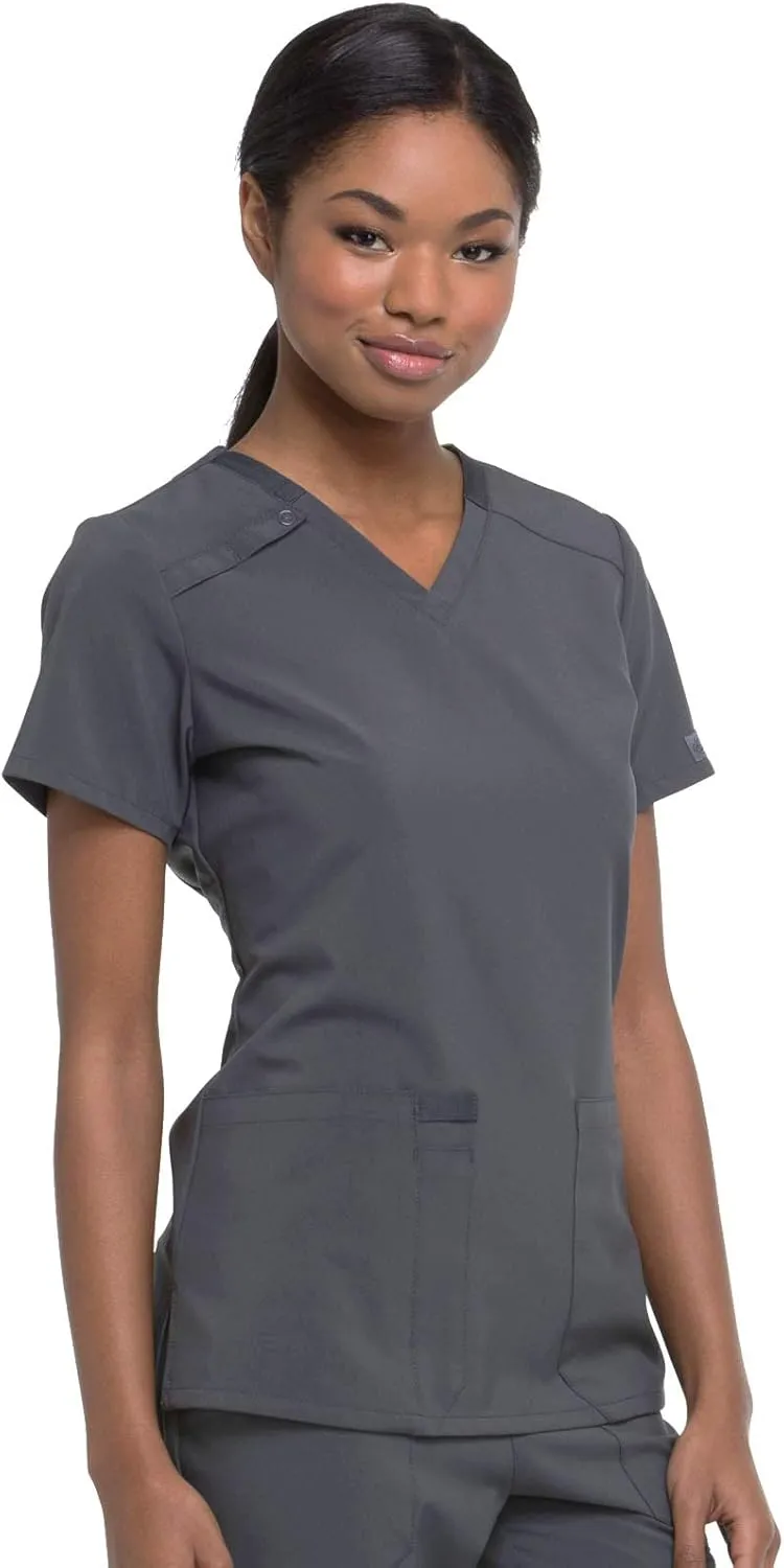 Dickies Women's Scrub Top V-Neck Top with 2 Pockets, Moisture Wicking and 360° Stretch Fabric - DK615