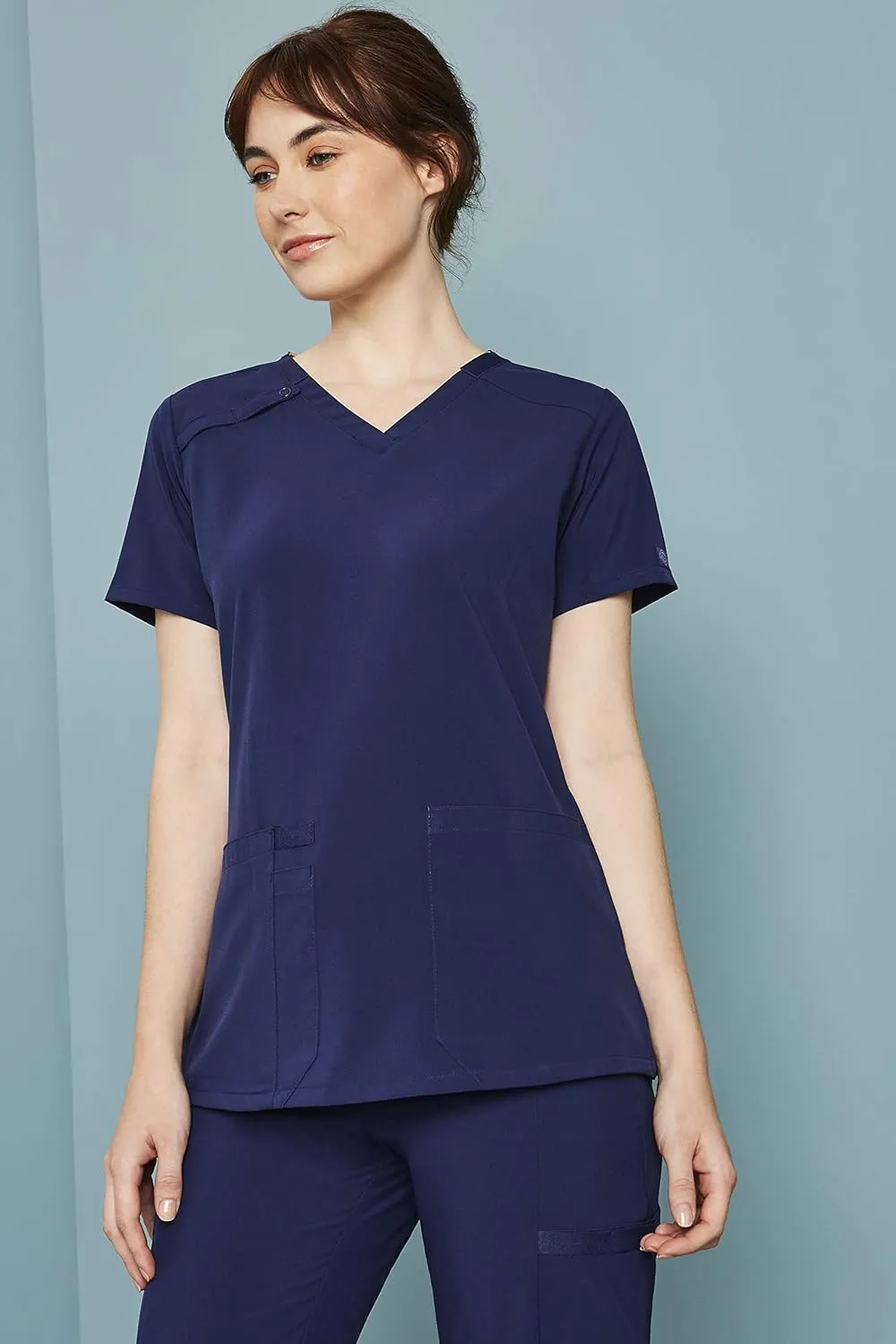 Dickies Women's Scrub Top V-Neck Top with 2 Pockets, Moisture Wicking and 360° Stretch Fabric - DK615