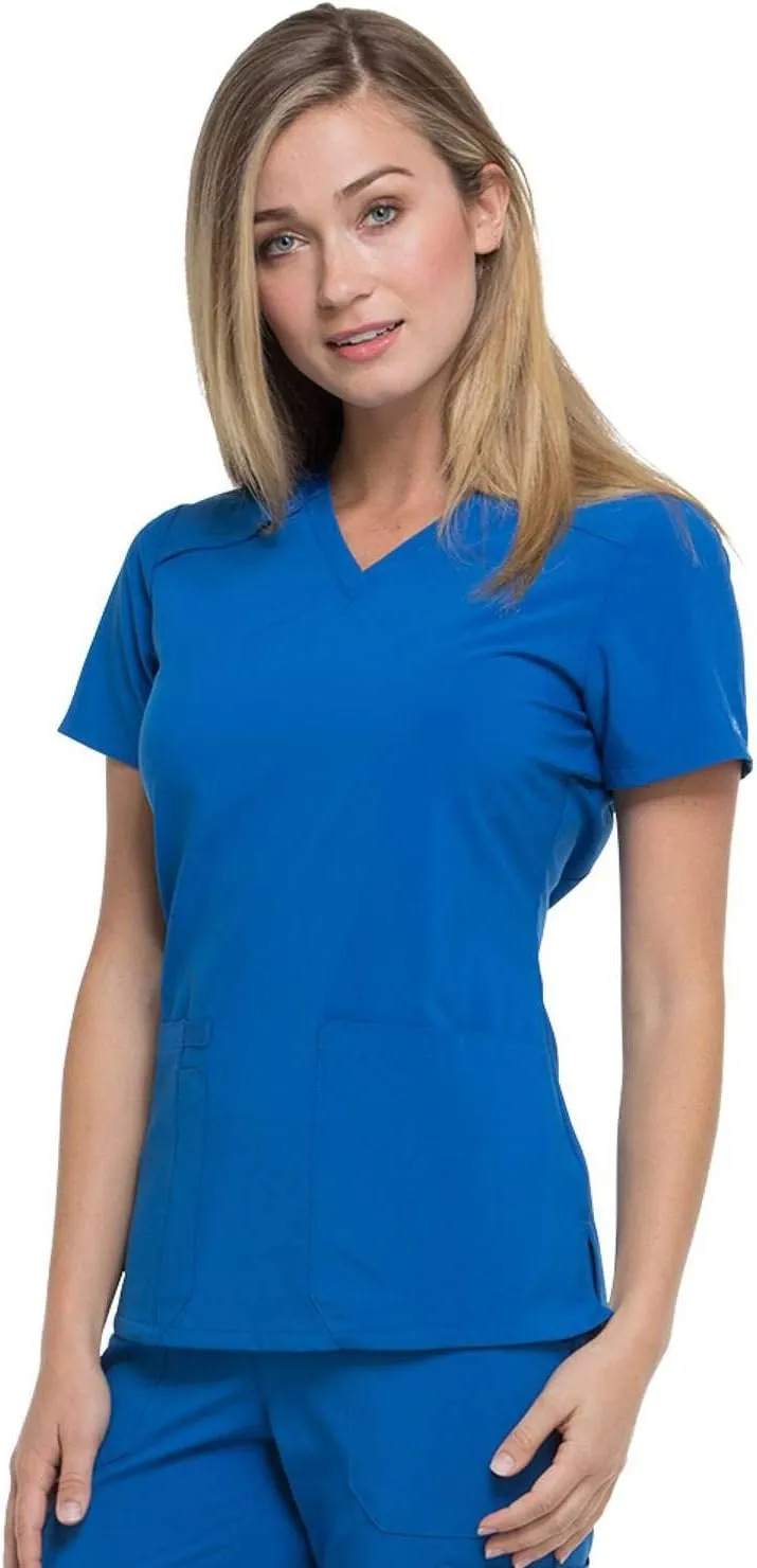 Dickies Women's Scrub Top V-Neck Top with 2 Pockets, Moisture Wicking and 360° Stretch Fabric - DK615