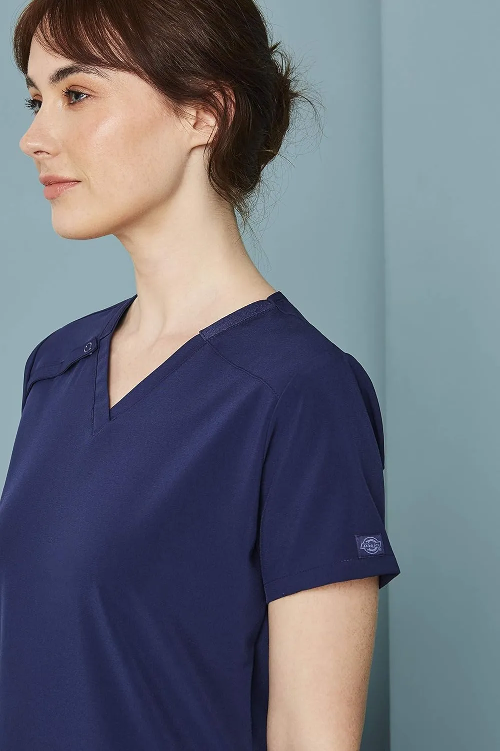 Dickies Women's Scrub Top V-Neck Top with 2 Pockets, Moisture Wicking and 360° Stretch Fabric - DK615
