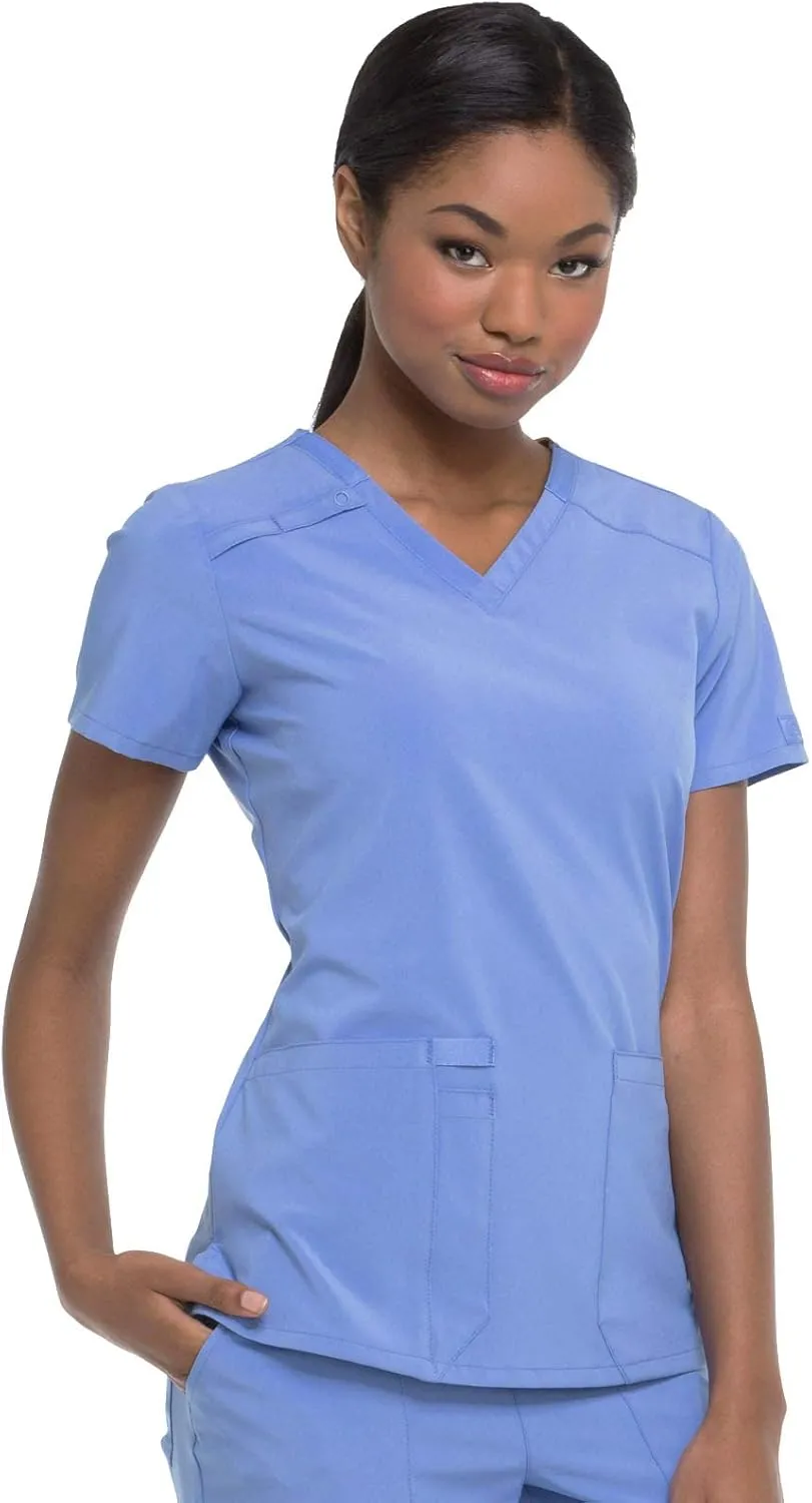 Dickies Women's Scrub Top V-Neck Top with 2 Pockets, Moisture Wicking and 360° Stretch Fabric - DK615