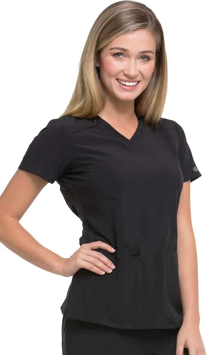 Dickies Women's Scrub Top V-Neck Top with 2 Pockets, Moisture Wicking and 360° Stretch Fabric - DK615