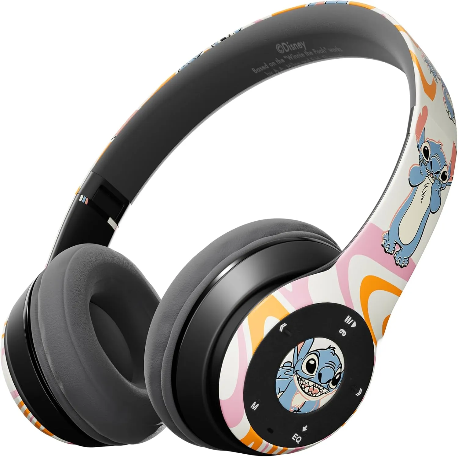 Disney Stitch Fun Waves Bluetooth Over-Ear Headphones, Wireless Foldable Headset with Built-in Microphone - Stitch Fun Waves Design, for Adults and Kids, Comfortable Auriculares