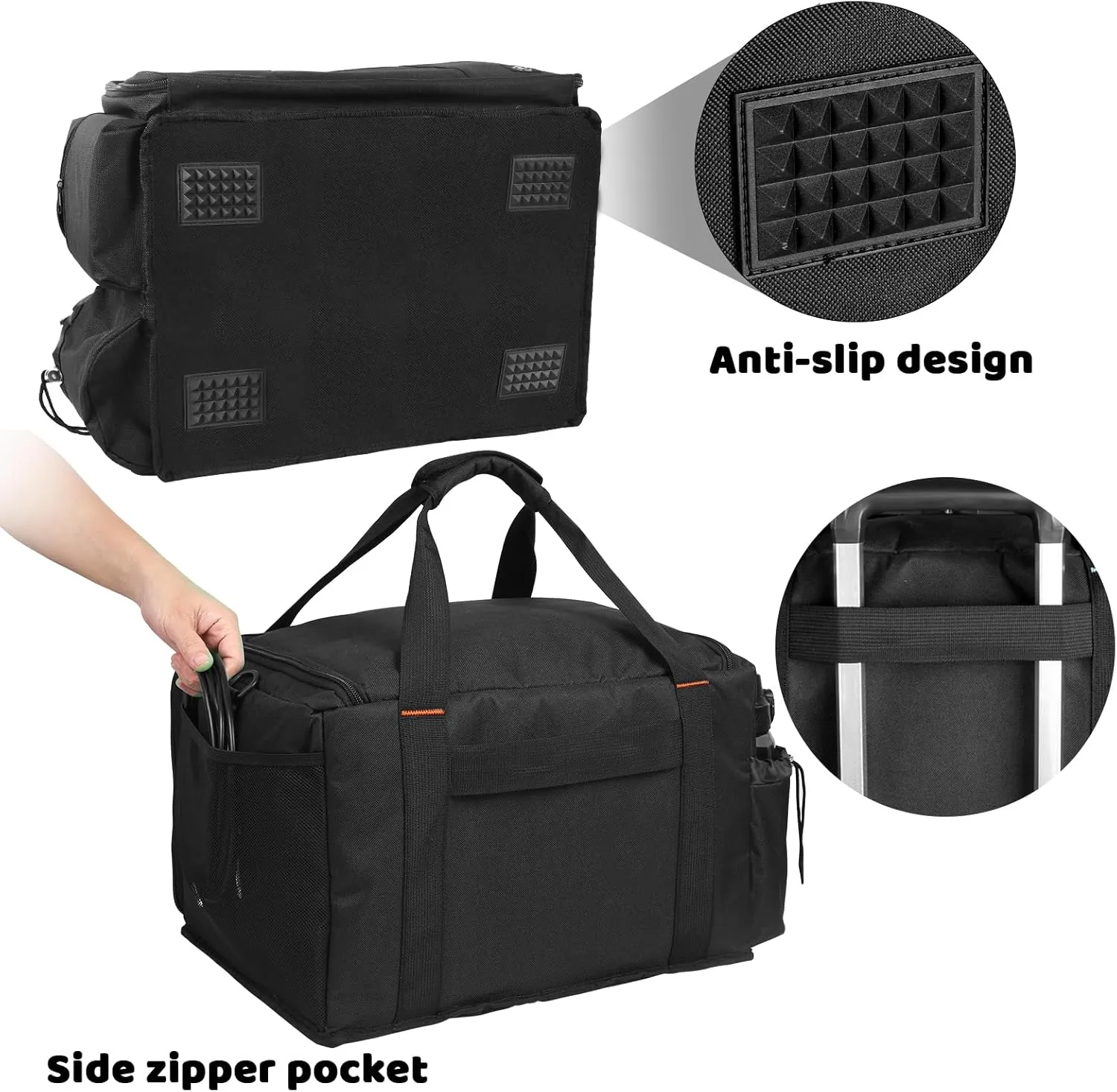 DJ Bag with 6 Removable Dividers，DJ cable bag with heavy oxford cloth & Padded Shoulder Strap，Gig bag for Professional DJ Gear, Musical Instrument and Accessories