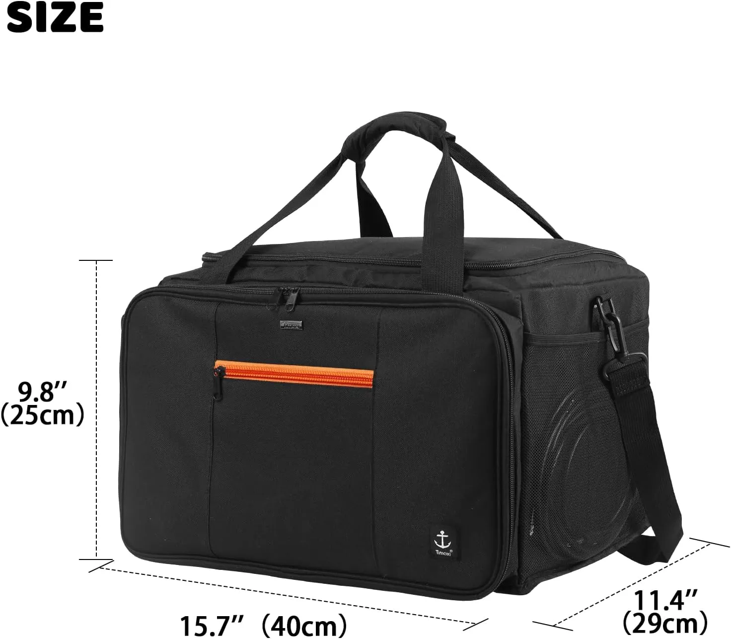 DJ Bag with 6 Removable Dividers，DJ cable bag with heavy oxford cloth & Padded Shoulder Strap，Gig bag for Professional DJ Gear, Musical Instrument and Accessories