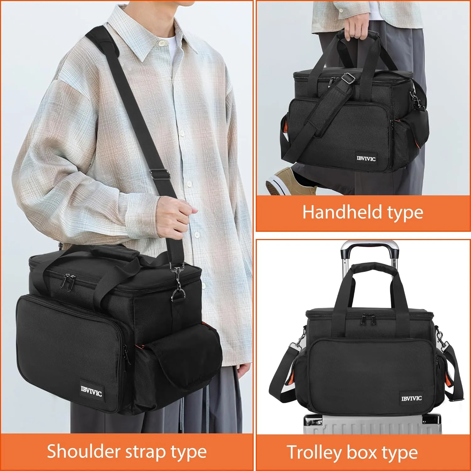 DJ Cable File Bag with 6 Detachable Dividers Gig Cable Bag for Cords,DJ Gear,Sound Instrument and Accessories 12"x8"x8"