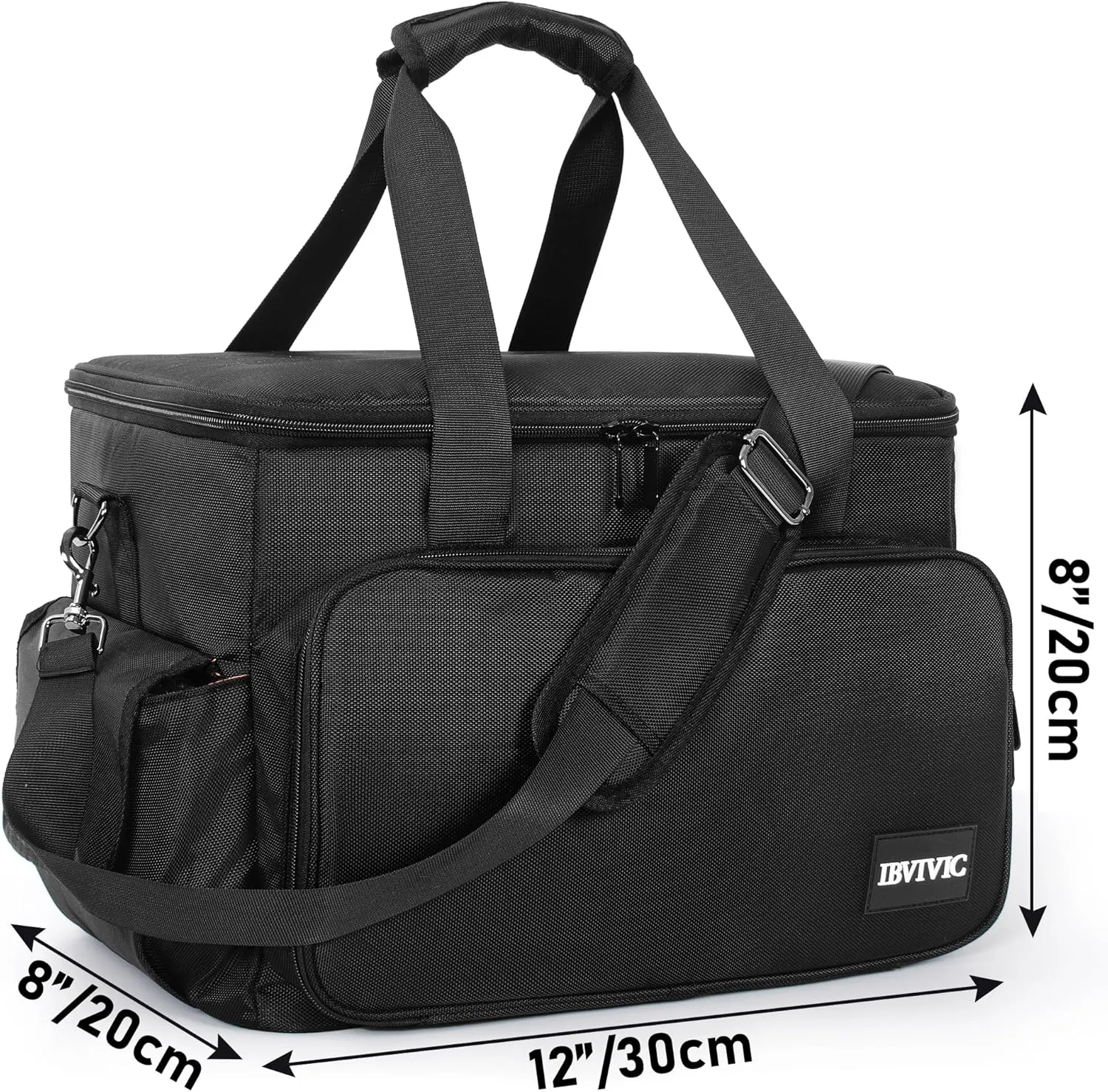 DJ Cable File Bag with 6 Detachable Dividers Gig Cable Bag for Cords,DJ Gear,Sound Instrument and Accessories 12"x8"x8"