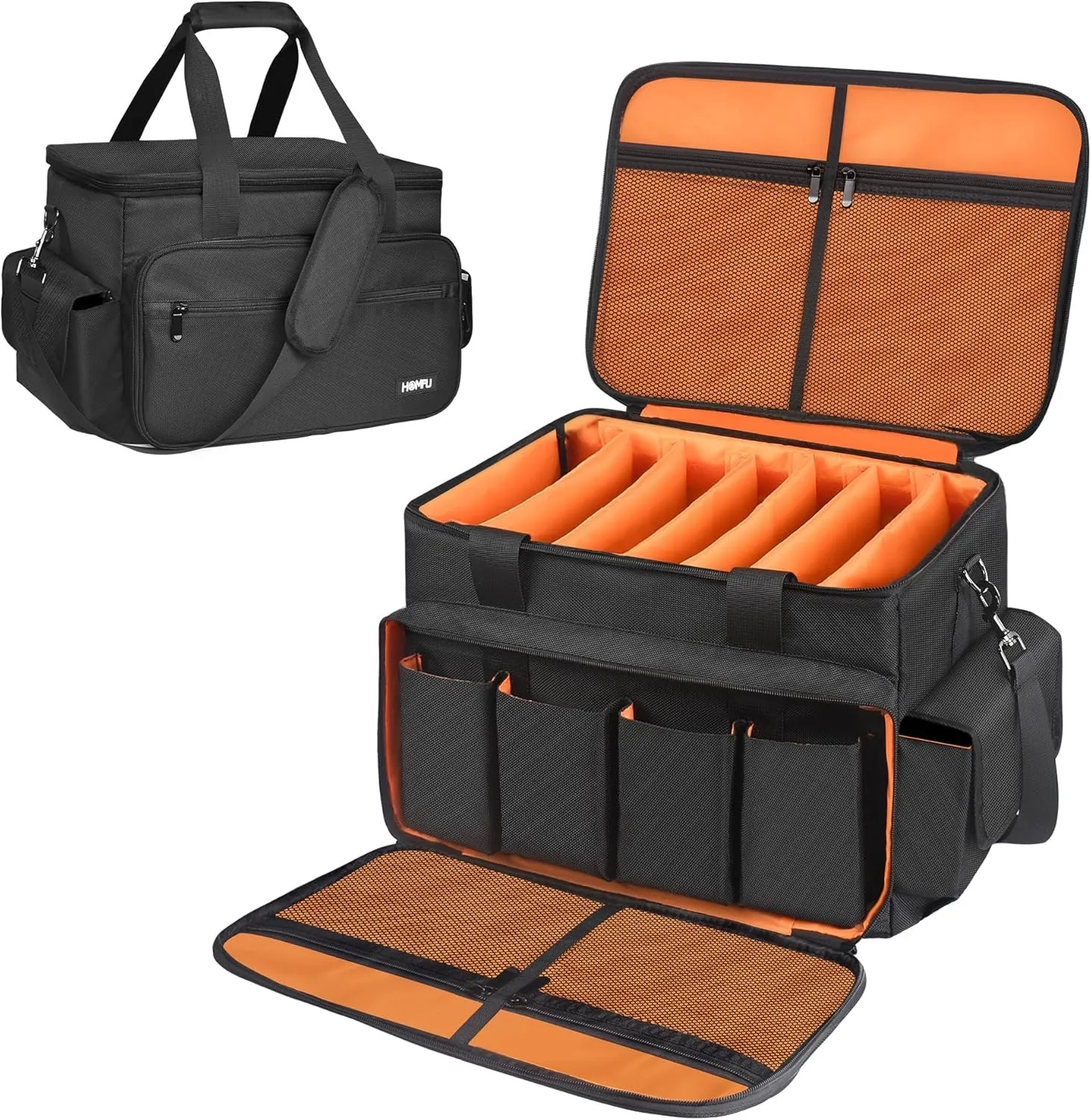 DJ High Capacity Band Equipment Bag-DJ Gig Gear Bag with Detachable Padded Bottom Dividers,DJ Cable File Storage Organizer Bag for USB,DJ Equipment,Musicians Accessories,Travel,Sound Equipment