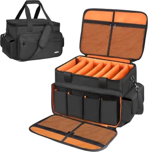DJ High Capacity Band Equipment Bag-DJ Gig Gear Bag with Detachable Padded Bottom Dividers,DJ Cable File Storage Organizer Bag for USB,DJ Equipment,Musicians Accessories,Travel,Sound Equipment
