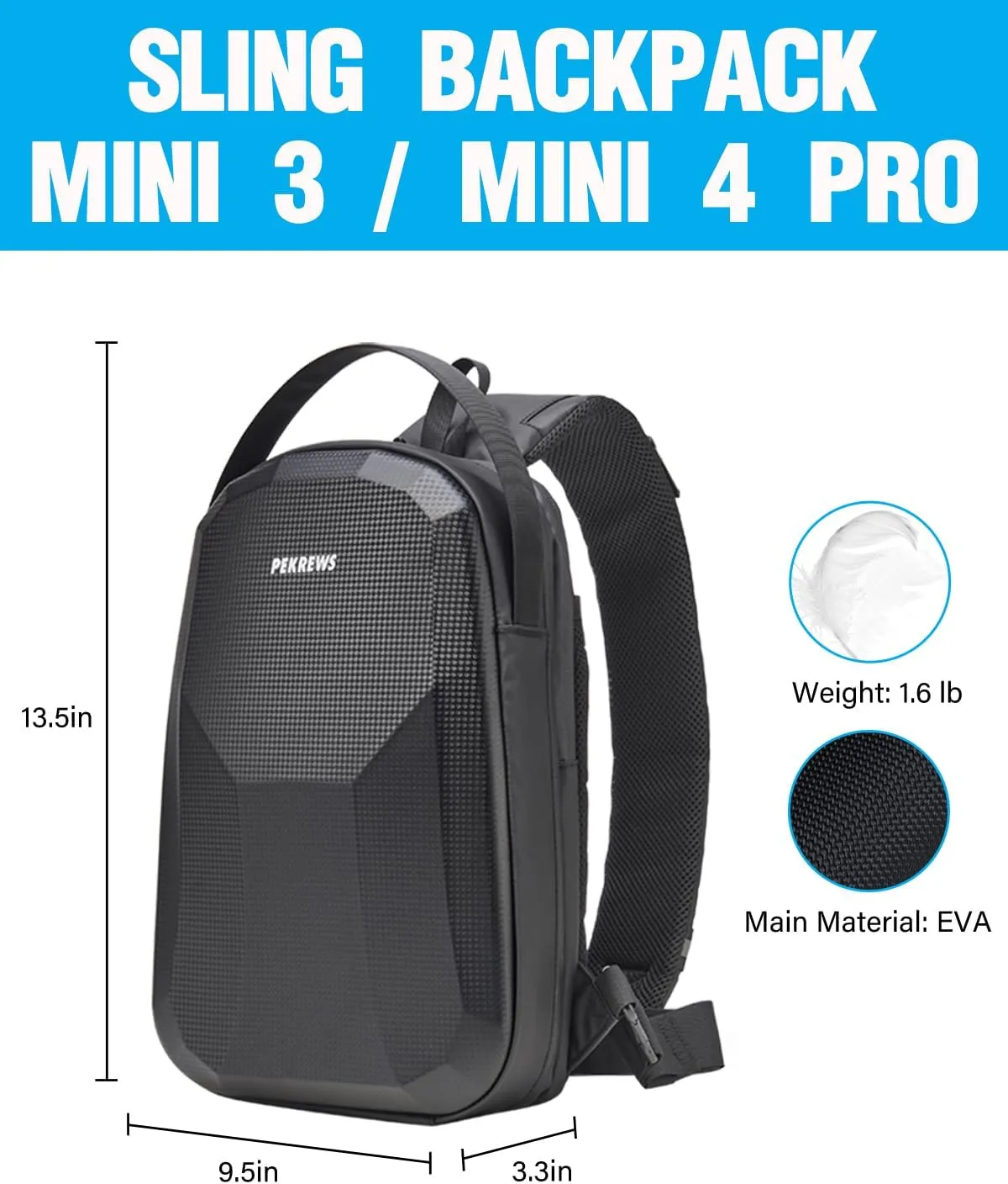 DJI Mini 3 Case, Mini 4 Pro Case, Portable Drone Bag Compatible with Fly More Combo Accessories, Waterproof Travel RC 2 Backpack for DJI RC/2/N3/N2/N1 Controller and Drone Accessories