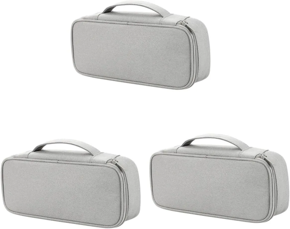DOITOOL 3pcs Data Cable Storage Bag Charger Organizer Case Carrying Case Outdoor Bag Electric Wire Travel