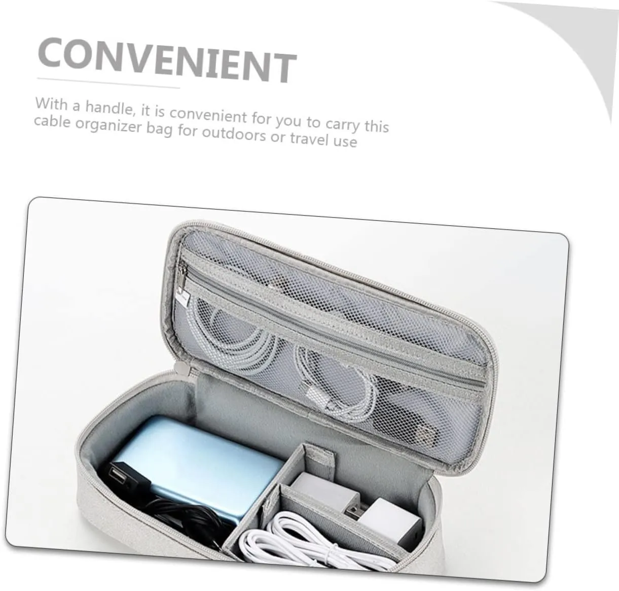 DOITOOL 3pcs Data Cable Storage Bag Charger Organizer Case Carrying Case Outdoor Bag Electric Wire Travel