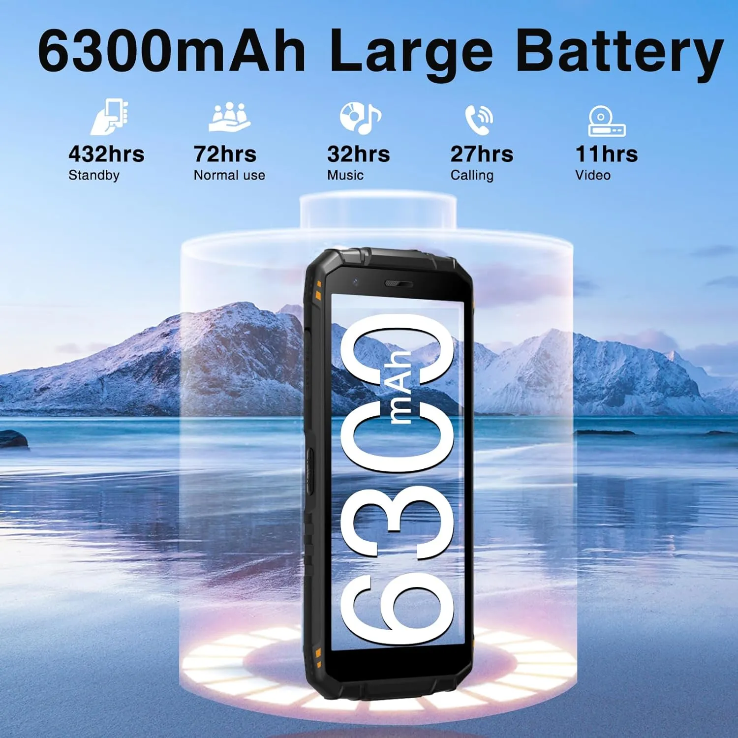 DOOGEE S41T Rugged Smartphone,Android 14 6300mAh Battery,8GB 64GB,4G Dual Sim Rugged Smartphone,13MP Camera,IP68 Waterproof Cell Phone,Face Unlock,NFC/T-Mobile