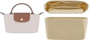 Doxo Longchamp Mini Organizer Insert,Suitable for Le pliage XS and More,Keeps Tote Handbags Shaped & Neat(Beige,Mini)