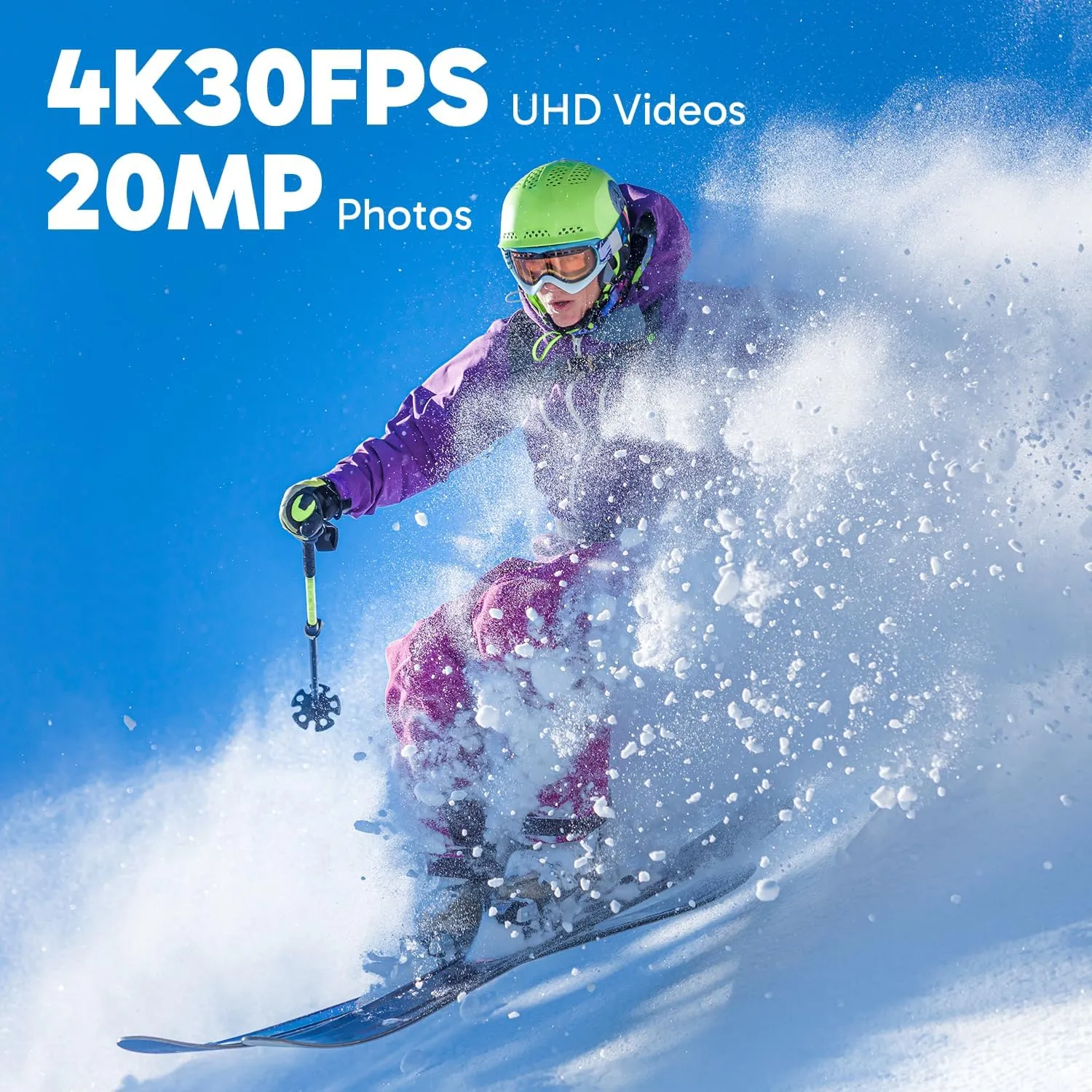 Dragon Touch Action Camera 4K 20MP 30FPS 100FT Waterproof Underwater Camera 170° Wide Angle WiFi Sports Cam with Remote 2 Batteries and Mounting Accessories Kit