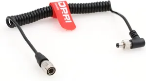 DRRI 4pin Hirose to Locking 2.1mm DC Coiled Cable for Video Devices PIX-E5 PIX-E7 PIX-E5H Atomos Ninja V Monitor, Lectrosonics LTBATELIM Battery