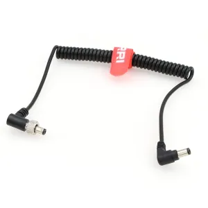 DRRI Power Spring Cable Locking Dc 2.5mm Right Angle to Dc 2.5 Right Angle for Lectrosonics SR receivers Atomos Ninja V/Smallhd 702 Touch