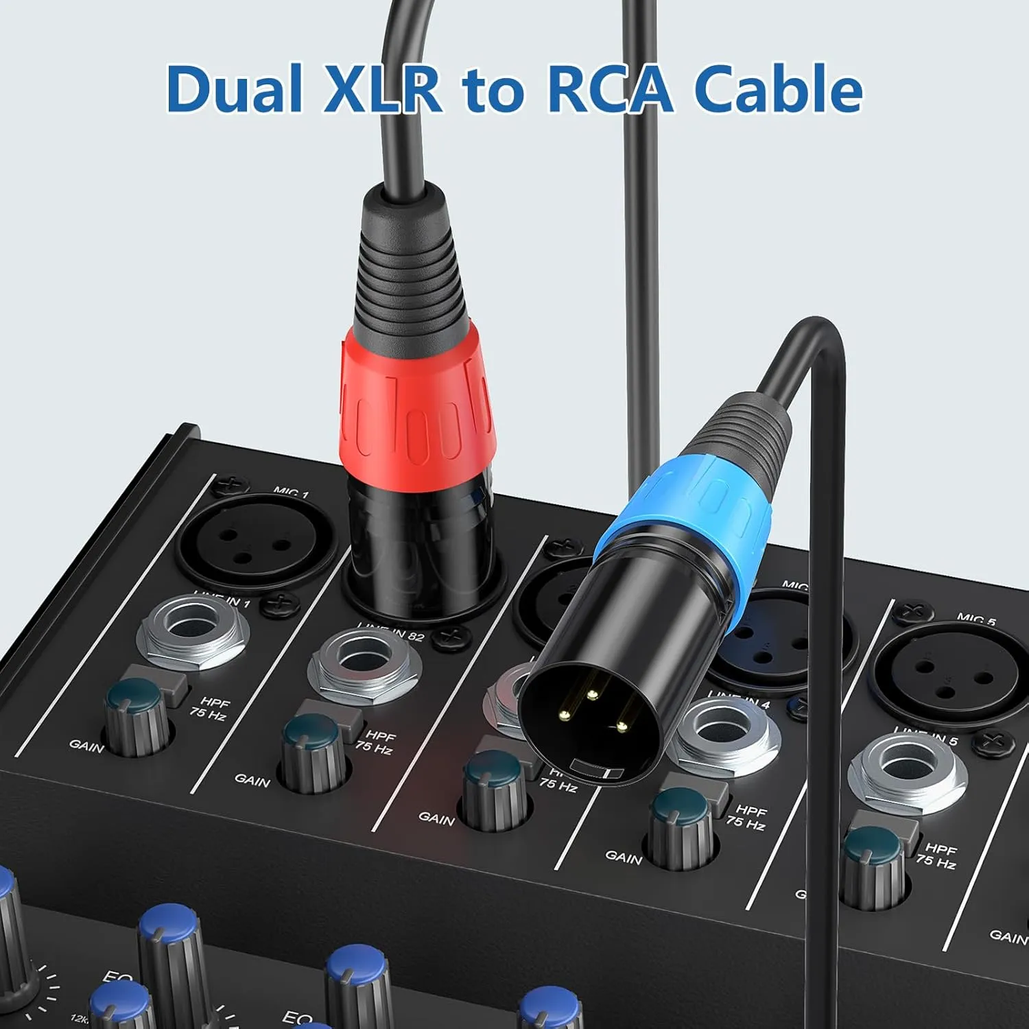 Dual RCA to Dual XLR HiFi Stereo Audio Connection Microphone Cable, 15 Feet