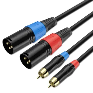 Dual RCA to Dual XLR HiFi Stereo Audio Connection Microphone Cable, 15 Feet
