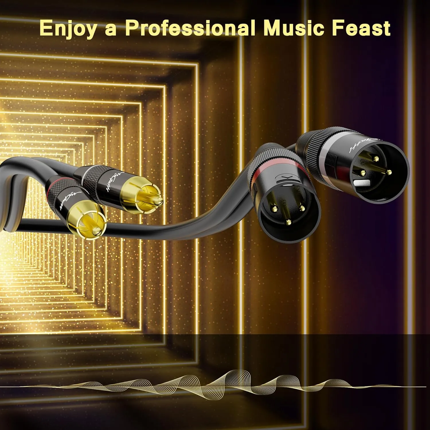 Dual XLR to 2 RCA Stereo Audio Cable 50 FT, Unbalanced 2 XLR to 2 RCA Male Interconnect Cable,【Zinc Alloy Shell, OFC, Gold-Plated Plug】for Home Theater, Microphone, Speaker, Amplifiers, HiFi Systems