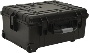 Durable Wheeled Flight Case for Safe Transport, Shock Resistant Design, Water Protection, Black, 22.8" x 17.7" x 10.6"