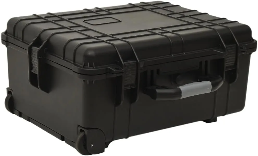 Durable Wheeled Flight Case for Safe Transport, Shock Resistant Design, Water Protection, Black, 22.8" x 17.7" x 10.6"
