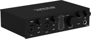 E2X2 USB Audio Interface - High-Performance Mixer & Recording Interface for PC, Mac, iPhone & Android - Ultra-Linear Preamp, 48V Phantom Power, Low Noise, Real-Time Monitoring (Black)
