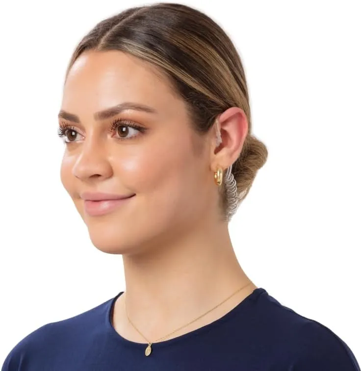 EarHugger® 3.5mm Angled Listen-Only Acoustic Tube Earpiece for Two-Way Radio Speaker Mic Jacks. Receive-only Headset with Earbud, Open Ear Inserts, Extra Tubes, Frame. Black Short 617-1N EH-EPT-1001