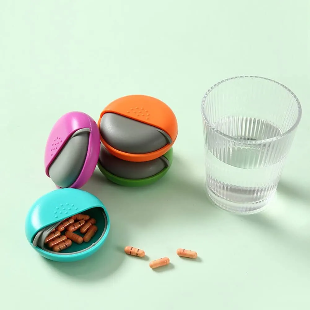 Eforcase 4PCS Travel Pill Organizer, Portable Pill Case, Small Pill Box for Pocket Purse Portable Pill Box Container for Medicine Vitamin