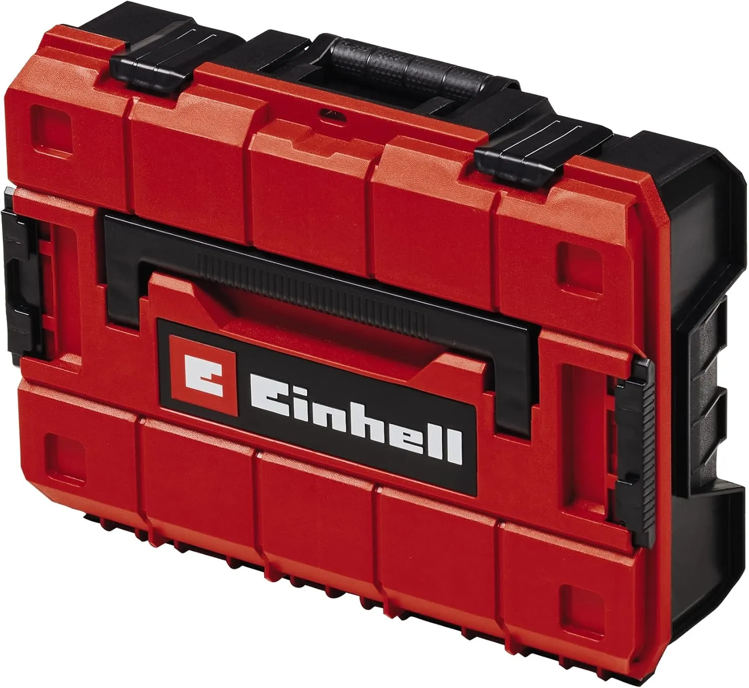 Einhell E-Case S-F System Case for Universal Storage of Tools, 44 x 32 x 13 cm External Dimensions, Max. 25 kg Load, Splashproof, Stackable, Includes 9 Plastic Compartments
