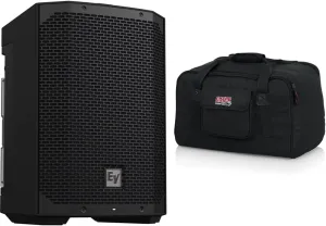 Electro-Voice EVERSE 8 8" 2-Way Battery Powered Loudspeaker with Bluetooth, Automatic Feedback Suppression, and Music Ducking & Gator Cases Heavy-Duty Speaker Tote Bag for Compact 8" Speaker Cabinets