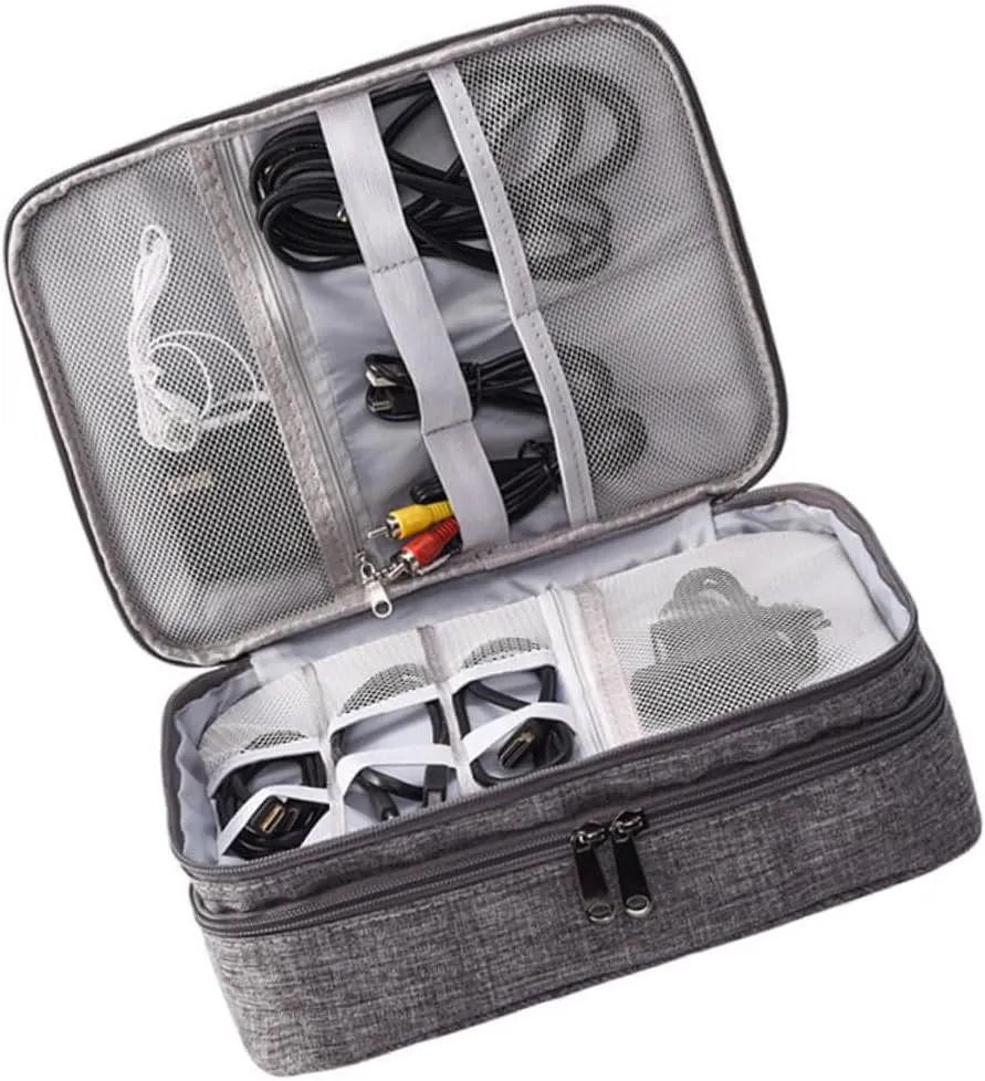 Electronics Accessories Organizer Bag Travel Cable Carrying Case for U Disk Power Bank Earphones and More Compact Storage for Digital