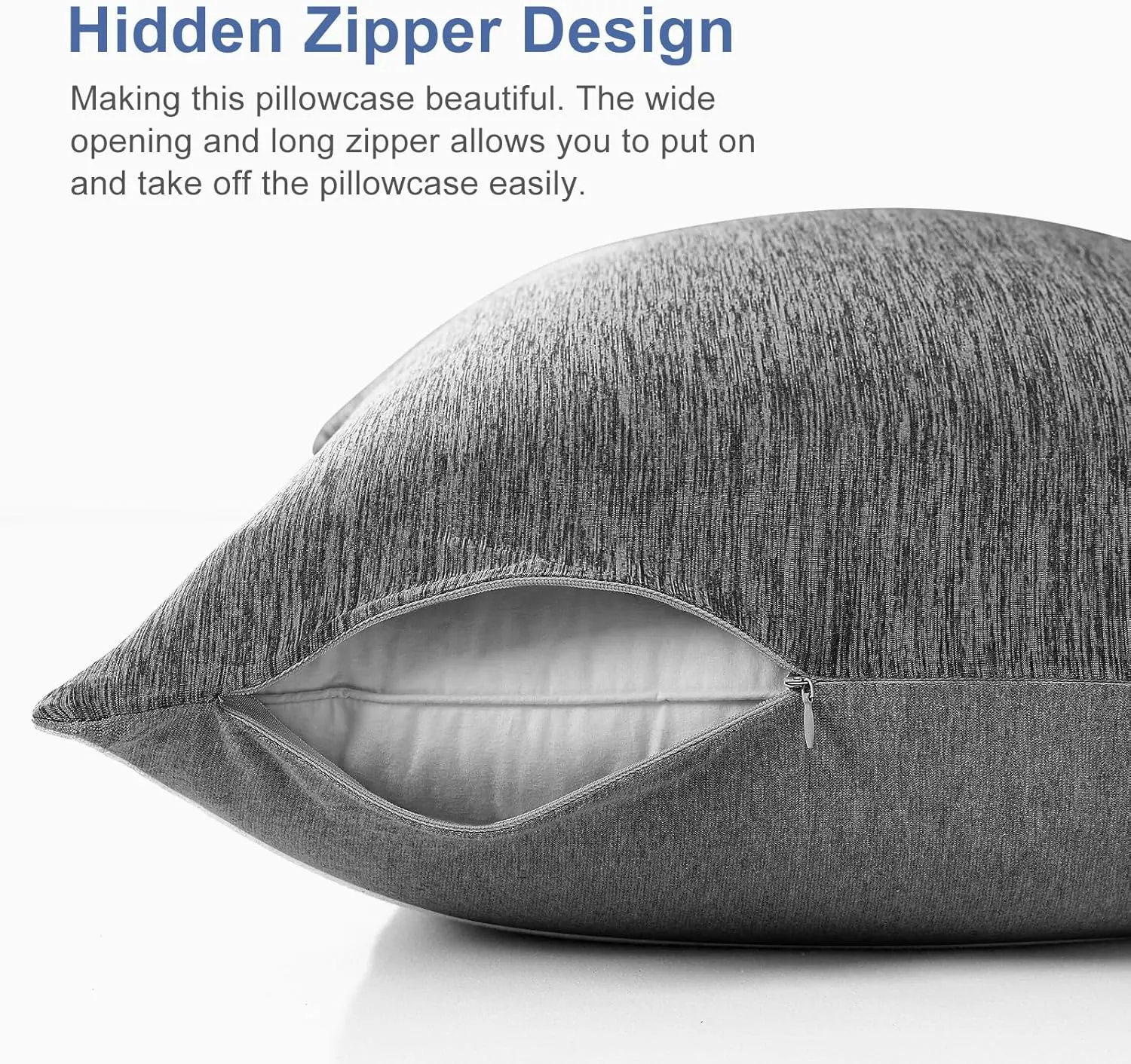 Elegear Cooling Pillow Cases for Hot Sleepers, Japanese Q-Max 0.45 Cooling Pillowcases, Both Sides(Cooling/Cotton), Breathable Soft Pillowcase for Hair and Skin, Set of 2-Dark Gray Standard 20" x 26"
