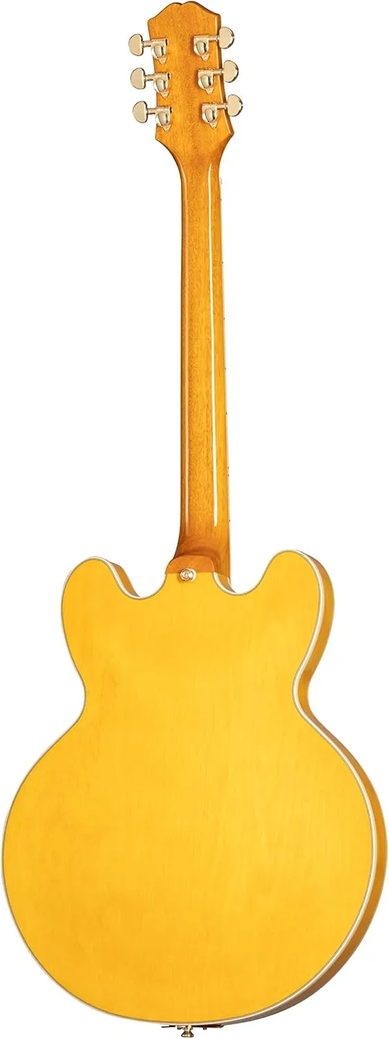 Epiphone Sheraton Semi Hollow Body, Natural and Gold Hardware with Gig Bag