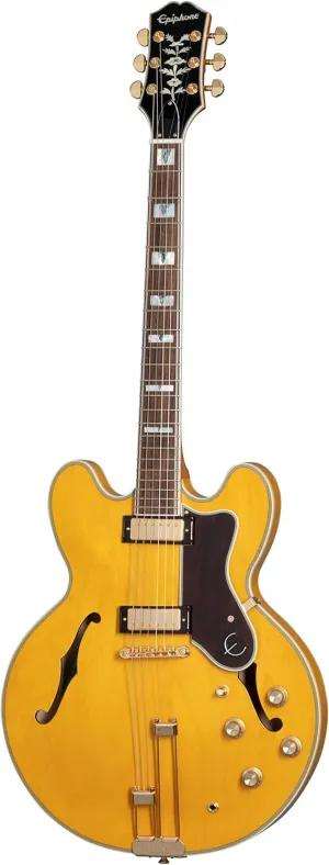Epiphone Sheraton Semi Hollow Body, Natural and Gold Hardware with Gig Bag