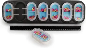 EQUADOSE Weekly Pill Organizer, Extra Large 7-Day Vitamin Jumbo Case with Removable Pods, Oversized Medication Carrier for Easy Travel and Daily Health Management, Travel-Friendly