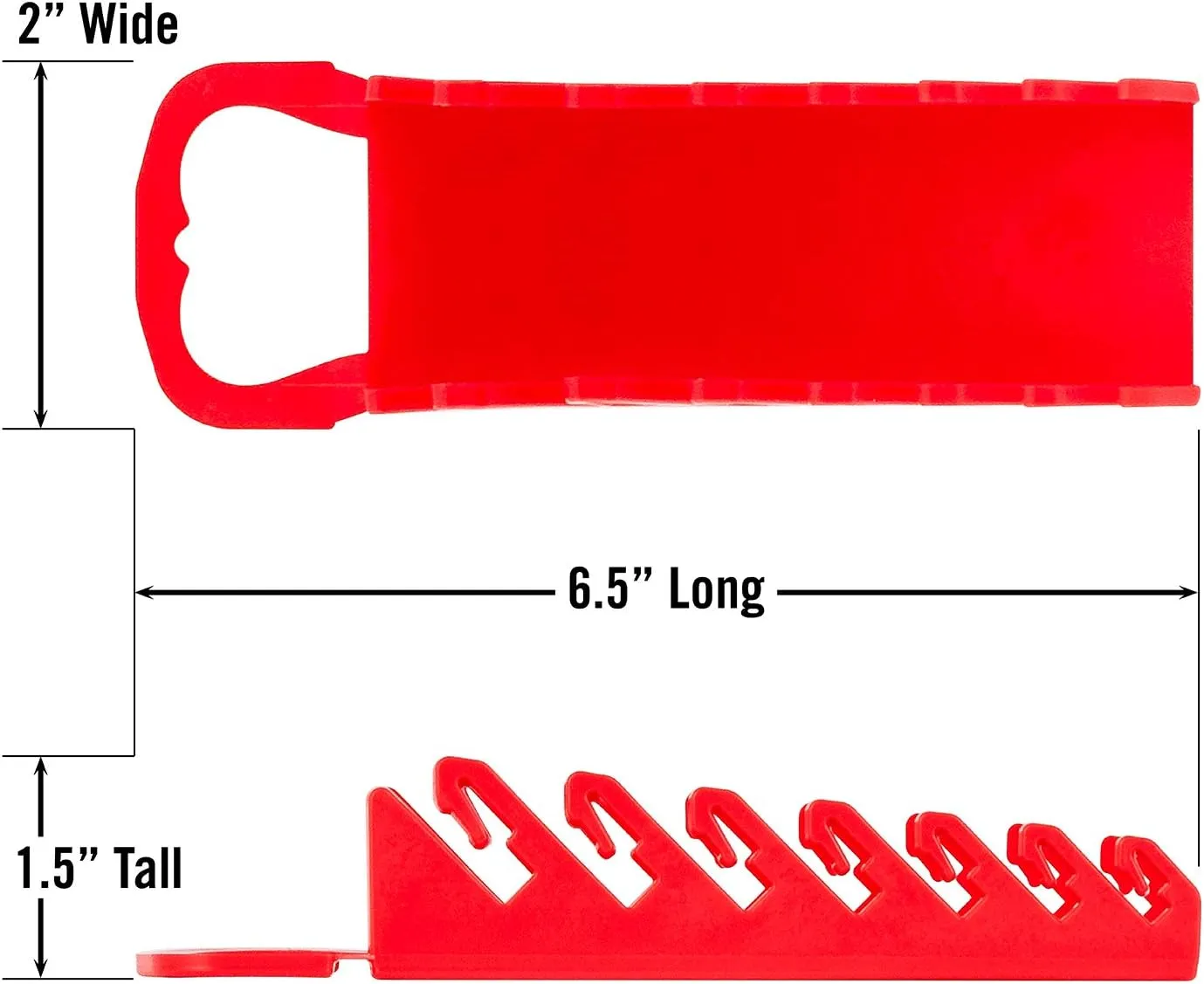 Ernst Manufacturing - 5072-Red Gripper Stubby Wrench Organizer, 7 Tool, Red