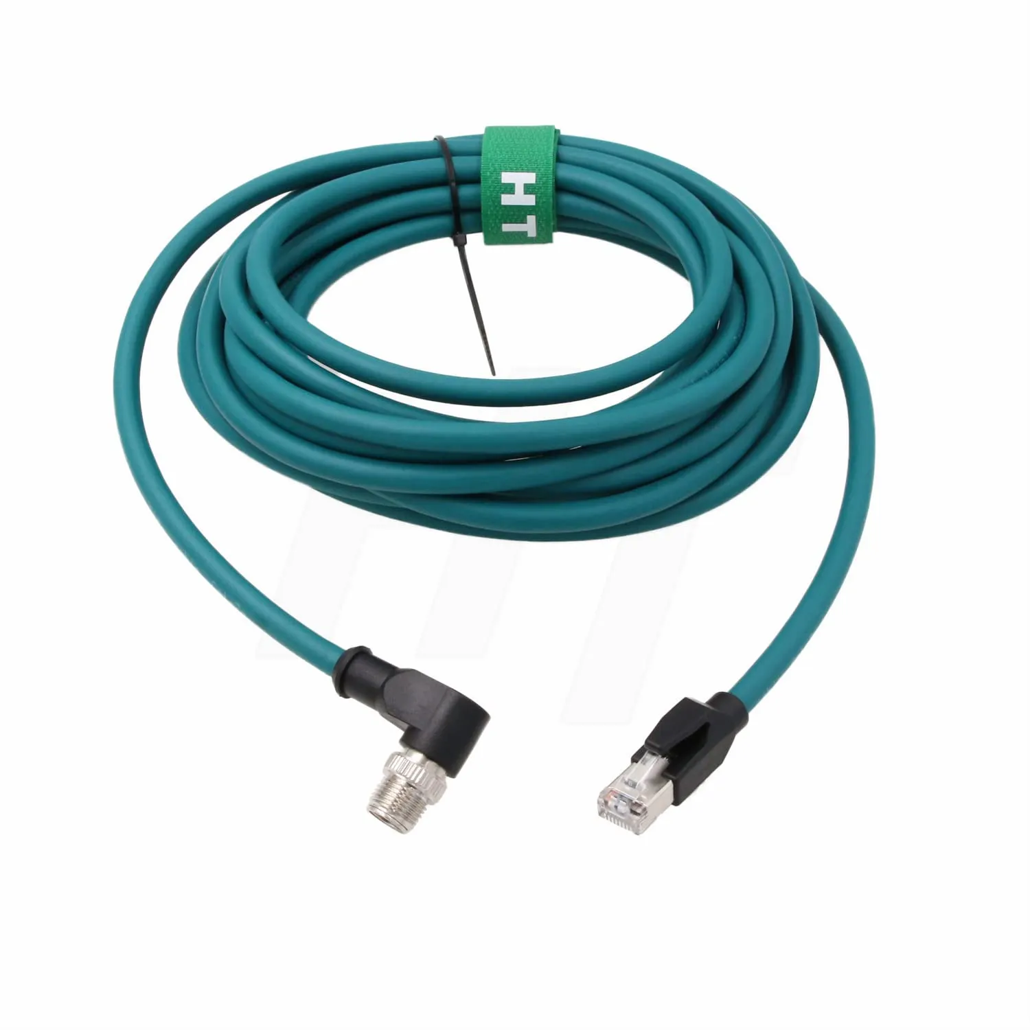 Ethernet Network Cable, for Cognex Baumer Basler Sick Vision Camera Sensor Barcode Reader, Right Angle M12 8 Pin X-Coded Male to RJ45 CAT7e (10m)