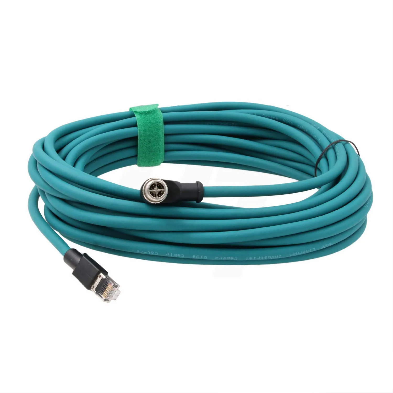 Ethernet Network Cable, for Cognex Baumer Basler Sick Vision Camera Sensor Barcode Reader, Right Angle M12 8 Pin X-Coded Male to RJ45 CAT7e (10m)