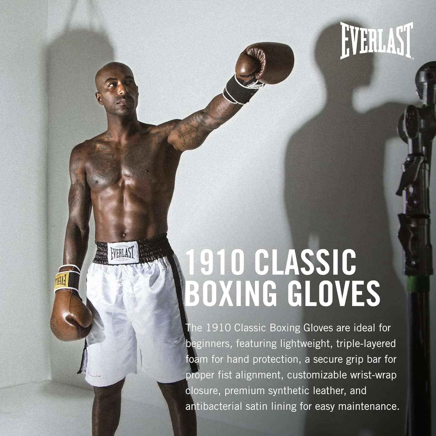 Everlast 1910 Boxing Gloves | Advanced Gloves for Men and Women | Hook and Loop with Triple-Layer Foam & Wrist Support for Injury Prevention | Heavy Bag & Speedbag Training