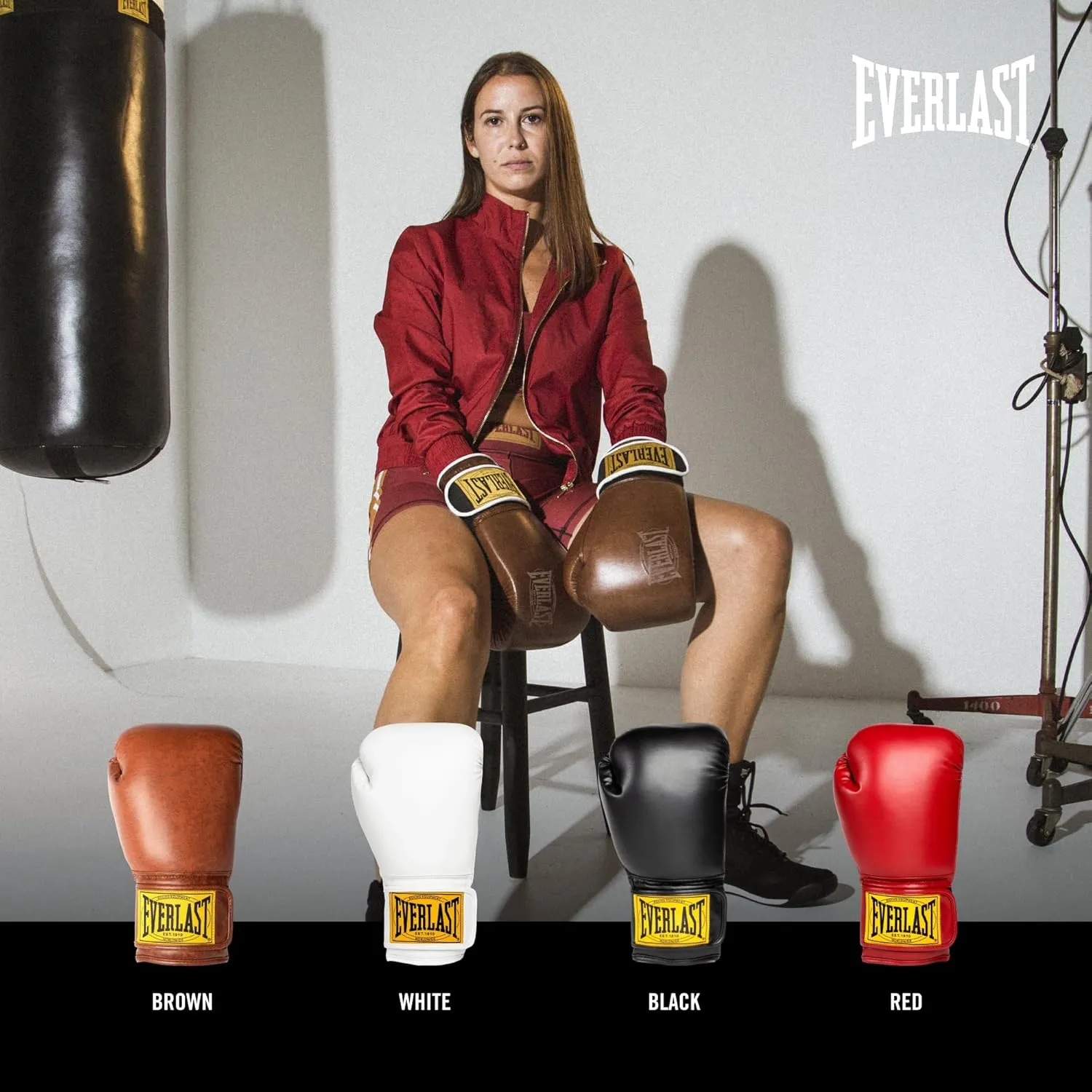 Everlast 1910 Boxing Gloves | Advanced Gloves for Men and Women | Hook and Loop with Triple-Layer Foam & Wrist Support for Injury Prevention | Heavy Bag & Speedbag Training