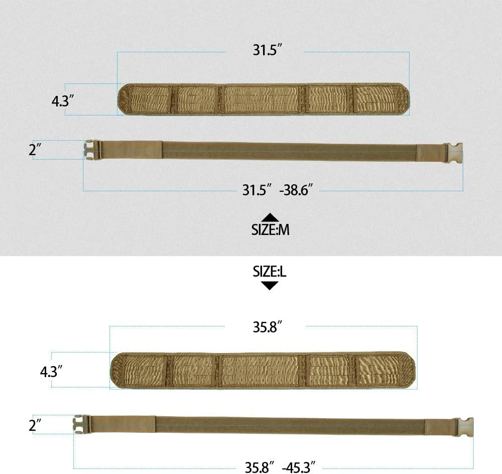 EXCELLENT ELITE SPANKER Military Waist Belt Multi-Purpose Molle Padded Patrol Belt Outdoor Sports Equipment