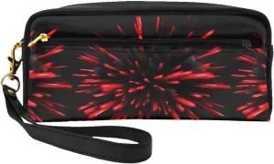 Explosion Burst Red And Black Print Cosmetic Bag,Portable Cosmetic Bag,Zipper Travel Toiletry Bag,Travel Makeup Bag