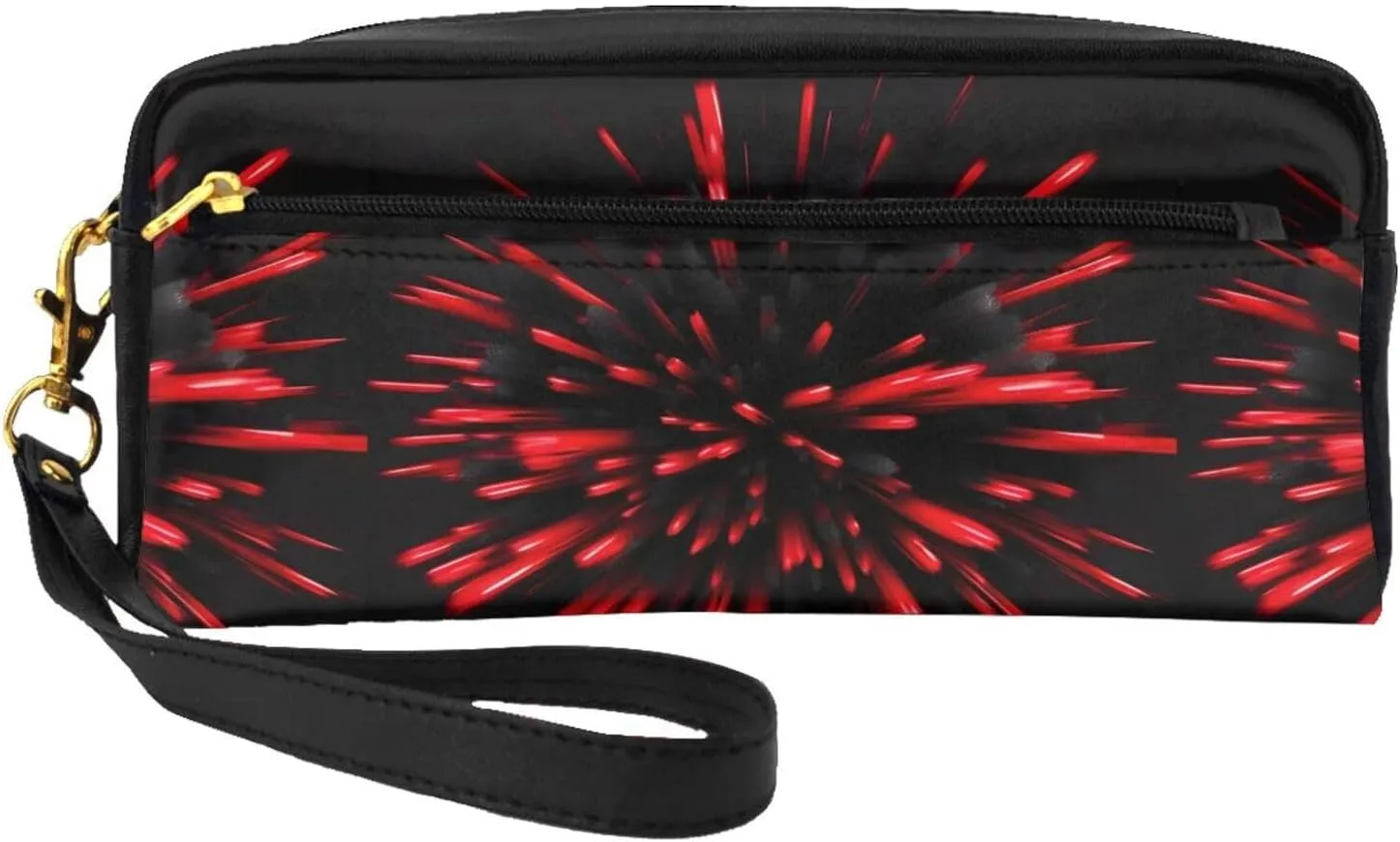 Explosion Burst Red And Black Print Cosmetic Bag,Portable Cosmetic Bag,Zipper Travel Toiletry Bag,Travel Makeup Bag