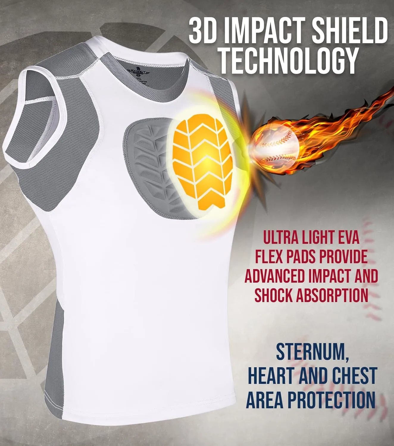 Exxact Sports Youth Baseball and Softball Chest Protector, Padded Sternum Guard for Girls